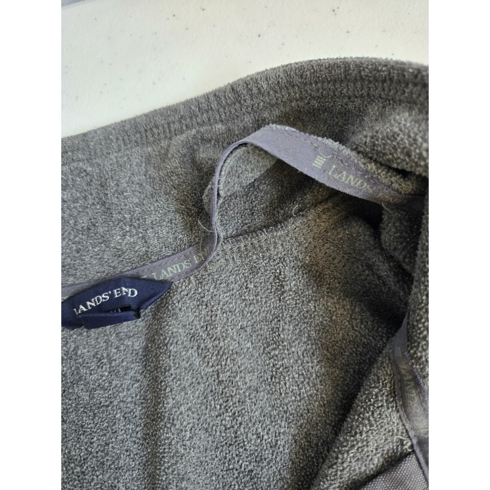 Land's End Men's XXL Gray Lightweight Fleece Thermacheck 1/4 Zip Pullover Jacket - Picture 9 of 10